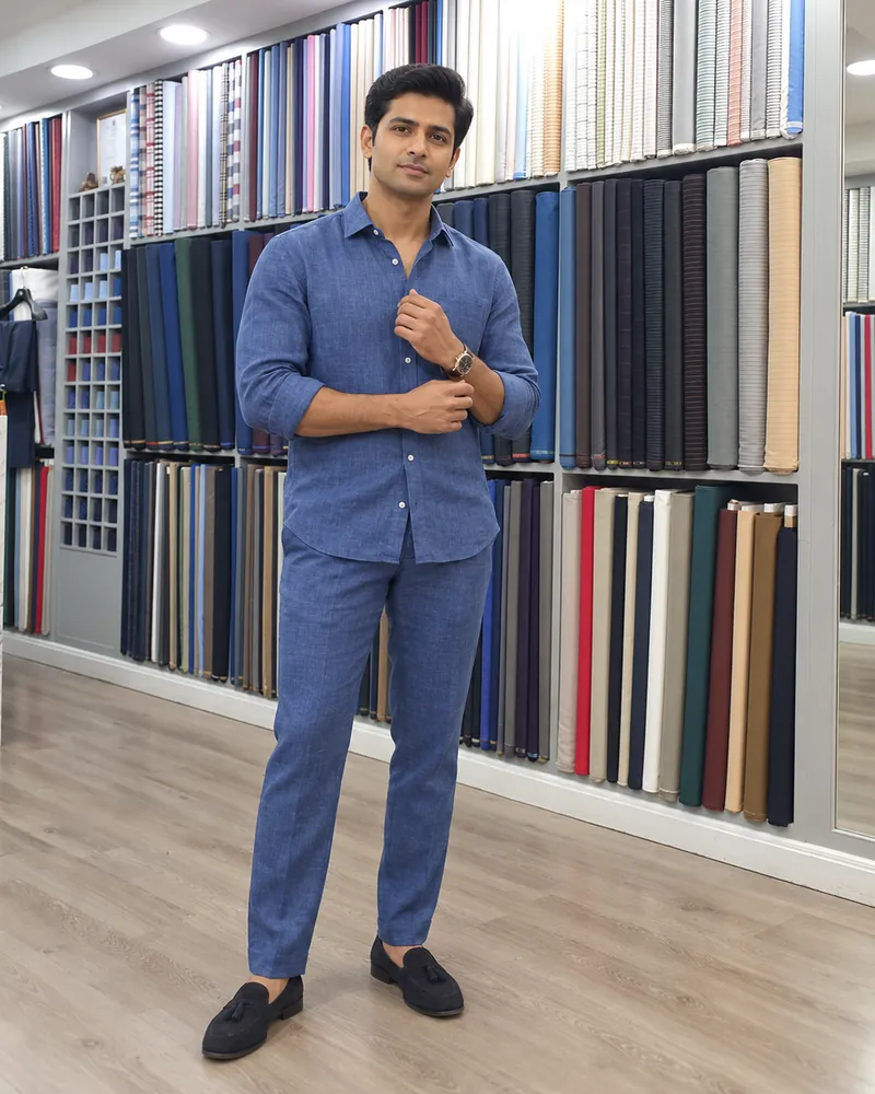 Made-to-measure linen casual set at Robin Tailors